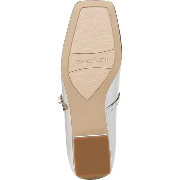 Franco Sarto Flat Shoes Women Silver Polyurethane (PU) Tinsley Mary Jane Shoes - Picture 4 of 9